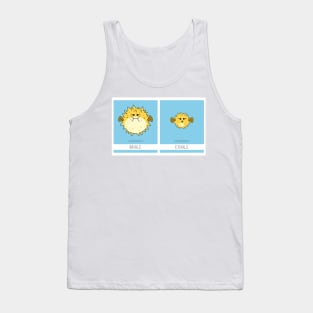 Funny puffer fish breath in, breath out Tank Top